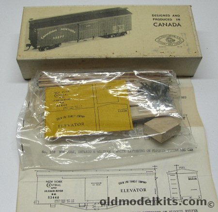 CRM 1/87 36' Wood Truss Rod Box Car - New York Central and Hudson  River Railroad 'Grain Line Transit Company Elevator' - HO Craftsman Kit plastic model kit